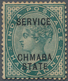 Indien - Konventionalstaaten: CHAMBA-Official 1887: QV ½a. Blue-green Showing Overprint Variety "CHM - Andere & Zonder Classificatie