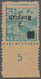 Indonesien - Vorläufer: Sumatra, 1947, 2 R. On 5 S. Turquoise, Surcharge Inverted, A Bottom Margin P - Indonesia