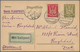 Irak: 1924 BAGHDAD: German Postal Stationery Airmail Card 15pf. 'Holztaube', Uprated Similar 10pf., - Iraq
