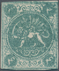 Iran: 1870, Baqeri Issue, 4ch. Bluish Green, Type II On Thick Wove Paper, Touched To Narrow Margins, - Iran