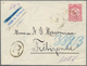 Iran: 1895, Envelope 16 Ch. Carmine Uprated On Reverse 1 Ch. Violet (block-4) Tied "TABRIZ AP 1895" - Iran