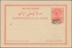 Iran: 1902, Pictorial Stat. Postcard 5ch. 'Shah Muzzafar-ad-Din' With Boxed Opt. 'PROVISOIRE 1319' W - Iran