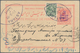 Iran: 1905 (21.5.), Pictorial Stat. Postcard 5ch. 'Shah Muzzafar-ad-Din' Surch. In Violet '3 Chahis' - Iran