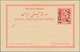 Iran: 1911, Pictorial Stat. Postcard 5ch. 'Shah Muzzafar-ad-Din' Surch. '2 Chahis' With Two Pictures - Iran