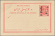 Iran: 1914, Pictorial Stat. Postcard 5ch. 'Shah Muzzafar-ad-Din' Surch. '5 Chahis' With Picture In B - Iran