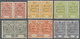 Iran: 1925, Gold Overprinted Treasury Department Stamps Complete Set Of Six Values In Pairs, Mint Ne - Iran
