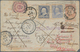 Japan: 1892, New Koban 3 Sen Tied "YOKOHAMA 26 JAN 95" On Wwstbound Round-the World Card Belgium (Li - Sonstige & Ohne Zuordnung