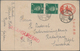 Japan - Ganzsachen: 1940, Warrior Card 2 S. Red Uprated Admiral Togo 4 S. (pair) Tied "Kyoto 16.10.1 - Postcards