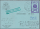 Jemen - Königreich: 1966/67, Three Airletters: Provisional 10 Bog (2) Handstamped With Two Different - Jemen