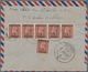Katar / Qatar: 1953 Envelpoe From QATAR 1950/55, KGVI 2 A./2d. Pale Red-brown (6 Inc. Strip-5) Tied - Qatar
