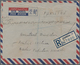 Katar / Qatar: 1953 Envelpoe From QATAR 1950/55, KGVI 2 A./2d. Pale Red-brown (6 Inc. Strip-5) Tied - Qatar