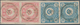 Korea: 1884, 5 Mun Rose-pink And 10 Mun Light Blue Each Horizontal Pairs On Small Piece, Each Cancel - Korea (...-1945)