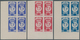 Libanon: 1947, 12th U.P.U. Congress, Complete Set Of Six Values As IMPERFORATE Blocks Of Four From T - Libano