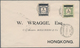 Macau: 1910, 1 A. On Light Green And 2 A. On Slate Violet Tied "MACAU 17 NOV 10" To Cover To Hong Ko - Other & Unclassified