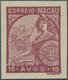 Macau: 1934, Padroes, Proof: 15 A. Violet Brown, Imperforated, No Gum. - Andere & Zonder Classificatie