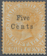 Malaiische Staaten - Straits Settlements: 1879 5c. On 8c. Orange, Variety NO STOP AFTER "Cents", Unu - Straits Settlements