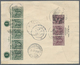 Malaiische Staaten - Sarawak: 1926, 3c Green Horizontal Stripe Of Five With Plate-number "1" Mixed F - Andere & Zonder Classificatie