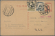 Mandschuko (Manchuko): 1934, Stationery Card 1 F. Uprated 2 F., 4 F. Tied "Harbin Taowai 2.10.12" Vi - 1932-45 Manchuria (Manchukuo)