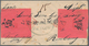 Niederländisch-Indien: 1855 Ca., Red Band Letter-sheet With Blue Oval SAMARANG/FRANCO Besides Manusc - Netherlands Indies