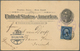 Philippinen - Ganzsachen: 1898, Card 1 C. Uprated 1 C. Blue Canc. Violet Double Circle "PHILIPPINE S - Philippinen