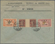 Syrien: 1921, "O.M.F." 1 Pia Brown Gutter-pair, 5 Pia And 10 Pia Overprint Stamps On Letter With HAL - Syrien