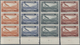 Delcampe - Syrien: 1934, 10 Years Republic Complete Set Of Ten Airmail Stamps To 100pia. In Vertical Strips Of - Syrië