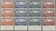 Delcampe - Syrien: 1934, 10 Years Republic Complete Set Of Ten Airmail Stamps To 100pia. In Vertical Strips Of - Syria