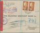 Syrien: 1944, Damas 9.8.44 Cds Cancelling Pair 25P Airmail Issue ( SG 268 ) On Censored Registered C - Syrië
