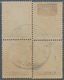 Thailand: 1909, 3s. On 3a. Violet/grey, Used Block Of Four With Shifted Strike Of Perforation Comb. - Thailand