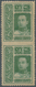 Thailand: 1912 'King Vajiravudh' 3s. Green Vertical Pair, Vienna Printing, Variety IMPERFORATED BETW - Thaïlande