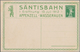 Thematik: Eisenbahn / Railway: 1912, Schweiz, Ungebrauchte PrivatGA 5 C. Tellknabe "SÄNTISBAHN / Erö - Treinen