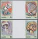 Thematik: Pilze / Mushrooms: 2001, Lesotho. Complete Set "Mushrooms" In 2 Horizontal Gutter Pairs Sh - Paddestoelen