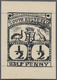 Südaustralien: 1890’s, Stamp Design Competition Handpainted ESSAY (18 X 23 Mm) In Black Ink On Card - Brieven En Documenten
