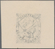 Südaustralien: 1890’s, Stamp Design Competition Handpainted ESSAY (19 X 23 Mm) In Pencil On Thick Ca - Briefe U. Dokumente