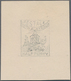 Südaustralien: 1890’s, Stamp Design Competition Handpainted ESSAY (19 X 23 Mm) In Pencil On Thick Ca - Brieven En Documenten