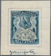 Südaustralien: 1890’s, Stamp Design Competition Handpainted ESSAY (28 X 32 Mm) In Blue Ink On Thick - Briefe U. Dokumente