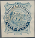 Südaustralien: 1890’s, Stamp Design Competition Handpainted ESSAY (42 X 49 Mm) In Blue Ink On Thick - Brieven En Documenten