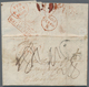 Tasmanien: 1838, "HOBART TOWN" Black Oval Cancel On Complete Folded Letter To Edinburgh/Scotland, On - Briefe U. Dokumente