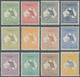 Australien: 1913, Kangaroos 1st Wmk. Complete Set ½d. Green To 5s. Grey/yellow Mint Lightly Hinged, - Nuovi