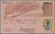 Belgisch-Kongo: 1908 Postal Stationery Double Card 10+10c. Brown/green, Surcharged "CONGO BELGE", Us - Andere & Zonder Classificatie