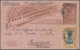 Belgisch-Kongo: 1908 Postal Stationery Double Card 10+10c. Brown/green, Surcharged "CONGO BELGE", Us - Other & Unclassified