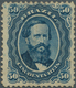 Brasilien: 1866, Dom Pedro 50c. Blue, Fresh Colour, Well Perforated, Vertical Fold, Unused No Gum. R - Other & Unclassified