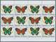Burundi: 1984, Butterflies Complete Set Of 10 In Se-tenant Pairs In Blocks Of 12 (six Sets), Mint Ne - Unused Stamps