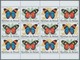 Burundi: 1984, Butterflies Complete Set Of 10 In Se-tenant Pairs In Blocks Of 12 (six Sets), Mint Ne - Ongebruikt