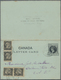 Canada - Ganzsachen: 1896, Two Postal Stationery Letter Cards 1c Black With Additional Franking Four - 1903-1954 De Koningen