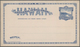 Hawaii - Ganzsachen: 1883. Hawaii 2c + 2c Dark Blue Paid Reply Postal Card (Scott UY2), Mint, Very F - Hawaii