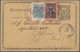 Kolumbien: 1902, 2 C Postal Stationery Card, Uprated With Cartagena Provisional Stamp 1 C Blue, Roul - Colombia