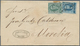 Mexiko: 1867, 1 R. Blue And 2 R. Green On Grey Blue Paper On Folded Inland Envelope From Mexico City - Mexico