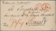 Mexiko: 1869 Incoming Mail: Stampless Envelope With Tax-cancel "4" And M/s "14¼" + Red Franco-cds "B - Mexico