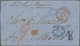 Mexiko: 1869 Incoming Mail: Stampless Folded Envelope (few Crincles) With Tax-cancel "4" And M/s "9" - Mexico